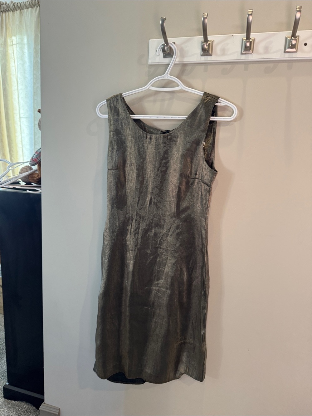 Reitmans Shimmery Olive-Green Midi Sheath Dress